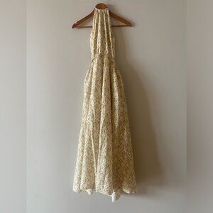 SIGNIFICANT OTHER White Tie Open Back Floral Sleeveless Halter Maxi Dress